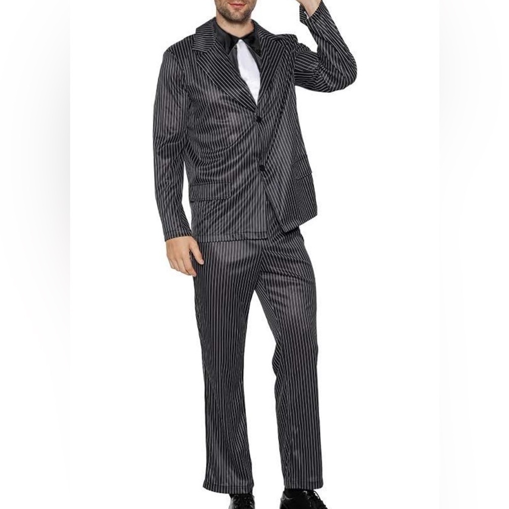 Zoot Suit Black and White Pinstripe Cosplay Medium